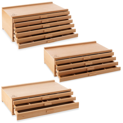 Multi Drawer Beechwood Artist Storage Supply Box